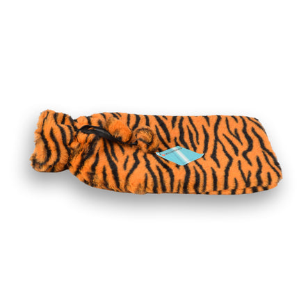 Oranje & Zwart Kinderkruik met Cheetah Print Hoes - 0.85L - Polyester en Natuurrubber - 29cm x 2cm x 29cm