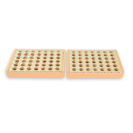 2 Stuks Kleurrijke Bordspellen voor Kinderen - vanaf 6+ Jaar - Inclusief 21 Rode en 21 Blauwe Fiches in één doos - 24cmx15cmx4cm 