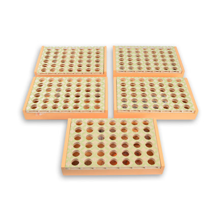 5 Stuks Kleurrijke Bordspellen voor Kinderen - vanaf 6+ Jaar - Inclusief 21 Rode en 21 Blauwe Fiches in één doos - 24cmx15cmx4cm 