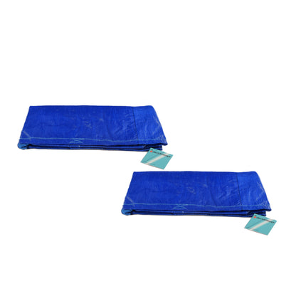 Stijlvolle Set van 2 Blauwe Plastic Opvouwbare Boodschappentassen 37cm x 40cm x 41cm | Draag Mode aan Je Arm | Herbruikbare Tassen voor de Verfijnde Shopper