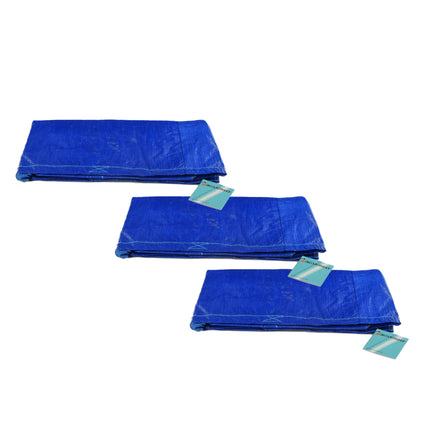Blauwe Plastic Opvouwbare Boodschappentassen | 3 Delige Set | 37cm x 40cm x 41cm | Embrace Elegance Met Deze Prachtige Tassenset | Herbruikbaar en Stijlvol voor Winkelen Strand en Meer