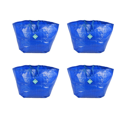 Vang harten met jouw tas creaties | 4 Blauwe Plastic Opvouwbare Boodschappentassen | 37cm x 40cm x 41cm | Ontketen je innerlijke coolheid met deze Boodschappentassen