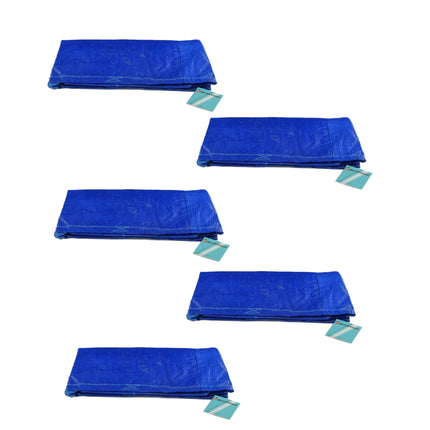 Stijlvolle Tassen voor Stijlvolle Vrouwen | Set van 5 Blauwe Plastic Opvouwbare Boodschappentassen | 37cm x 40cm x 41cm | Duurzame Tassen voor Winkelen Strand en Meer