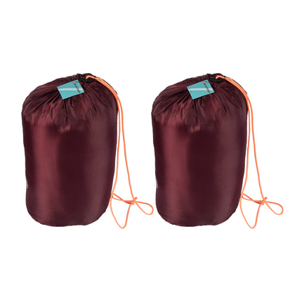 Duurzame Trekking Slaapzakken - Comfortabele en Waterdichte Winterslaapzakken - Polyester - Bordeaux - Set van 2 - Afmetingen: 230cm x 80cm x 50cm 
