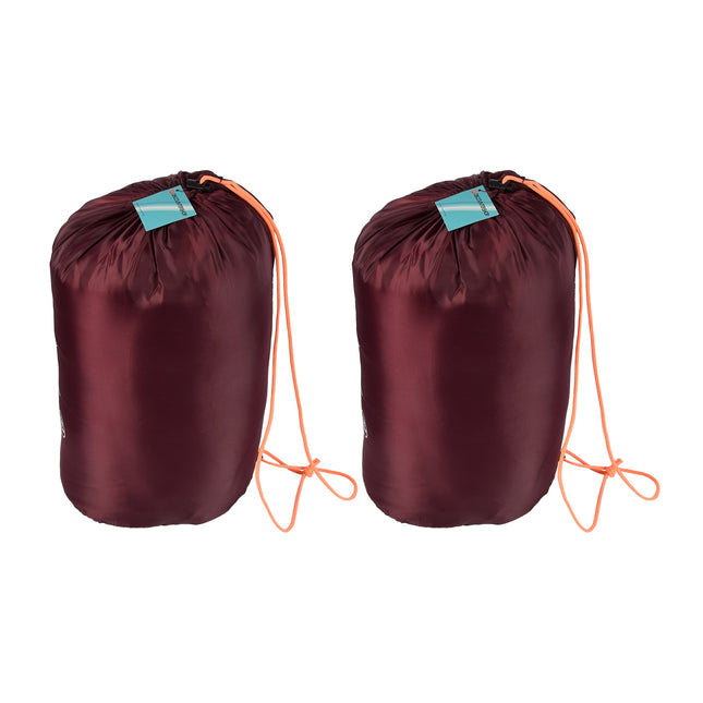 Duurzame Trekking Slaapzakken - Comfortabele en Waterdichte Winterslaapzakken - Polyester - Bordeaux - Set van 2 - Afmetingen: 230cm x 80cm x 50cm 