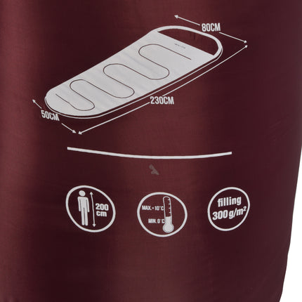 Duurzame Trekking Slaapzakken - Comfortabele en Waterdichte Winterslaapzakken - Polyester - Bordeaux - Set van 2 - Afmetingen: 230cm x 80cm x 50cm 