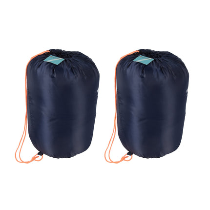 Comfortabele Navy Slaapzakken voor Avontuurlijke Trektochten - 230cm x 80cm x 50cm - 2640g, 2 Stuks