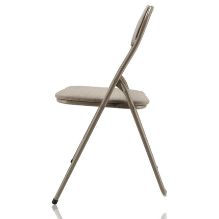 Chaises pliantes Lot de 4 | Chaises pliantes beiges | Chaises de salle à manger pliantes | Ensemble de chaises pliantes confortables pour une utilisation intérieure et extérieure