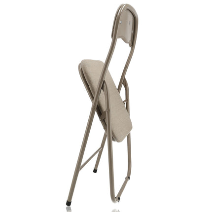 Set van 2 Opvouwbare Stoelen - Beige Klapstoelen - Compacte Inklapstoelen voor Eetkamer en Tuin