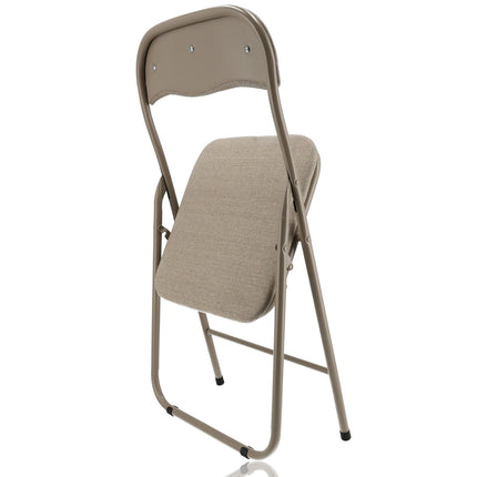 Klapstoelen Set van 4 | Beige Vouwstoelen | Inklapbare Eettafelstoelen | Comfortabele Vouwstoelenset voor Binnen en Buiten