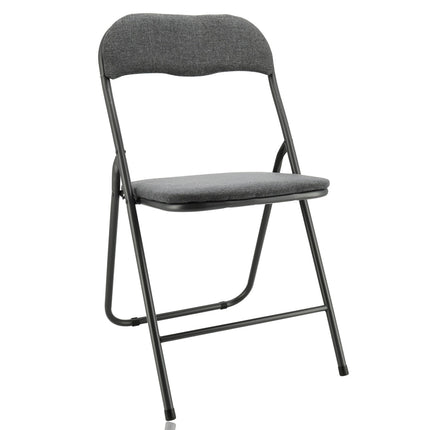 Set van 4 Grijze Vouwstoelen - Inklapbare Eettafelstoelen - Klapstoelen tot 100 kg Belastbaar - Bijzetstoelen voor Binnen en Buiten