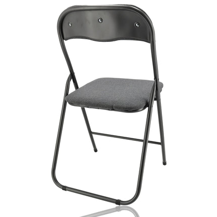 Set van 4 Grijze Vouwstoelen - Inklapbare Eettafelstoelen - Klapstoelen tot 100 kg Belastbaar - Bijzetstoelen voor Binnen en Buiten