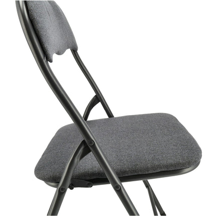 Set van 4 Grijze Vouwstoelen - Inklapbare Eettafelstoelen - Klapstoelen tot 100 kg Belastbaar - Bijzetstoelen voor Binnen en Buiten