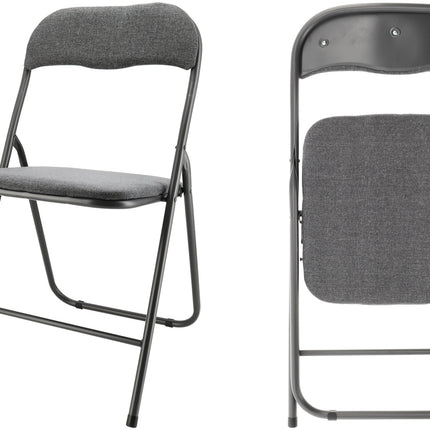 Set van 2 Opklapbare Stoelen - Compact en Lichtgewicht - Grijze Stoelen voor Binnen en Buiten