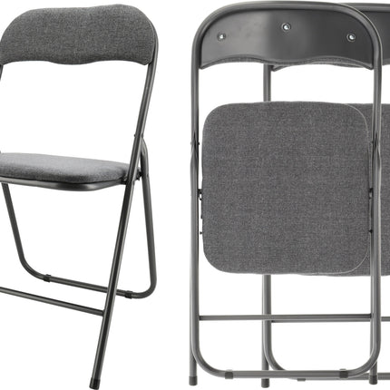 Set van 2 Opklapbare Stoelen - Compact en Lichtgewicht - Grijze Stoelen voor Binnen en Buiten