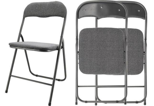 Set van 2 Opklapbare Stoelen - Compact en Lichtgewicht - Grijze Stoelen voor Binnen en Buiten