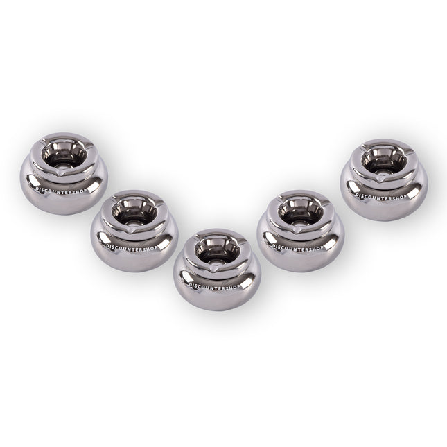 5x Zilveren Dolomiet Asbakken - Geschikt Als Sigarettenasbak - Diameter Van 11cm En Hoogte Van 6cm - Luxe Rookaccessoire.