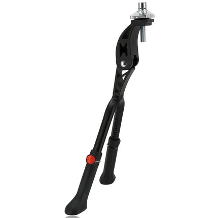 Dubbele Fietsstandaard Verstelbaar 24-28 Inch – Universele Tweepoot Fietsstandaard Racefiets & Mountainbike – Met M9 x 30 mm Bevestigingsbout – Zwart RVS – Goedkope Fietsaccessoire