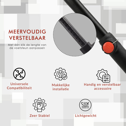 Dubbele Fietsstandaard Verstelbaar 24-28 Inch – Universele Tweepoot Fietsstandaard Racefiets & Mountainbike – Met M9 x 30 mm Bevestigingsbout – Zwart RVS – Goedkope Fietsaccessoire