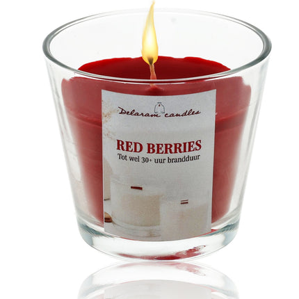 Geurkaars Berries -  Rood  - 30 uur Branduren - Goedkope Geurkaarsen voor Woonkamer & Slaapkamer