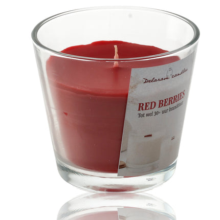 Geurkaars Berries -  Rood  - 30 uur Branduren - Goedkope Geurkaarsen voor Woonkamer & Slaapkamer