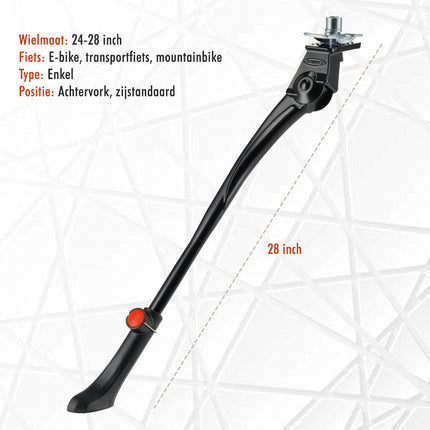 Fietsstandaard 24-28 Inch | Aluminium Enkel Standaard Zwart | Verstelbare  Fietsstandaard Voor 24-26-28 Inch Fietsen | Duurzaam en Stabiel