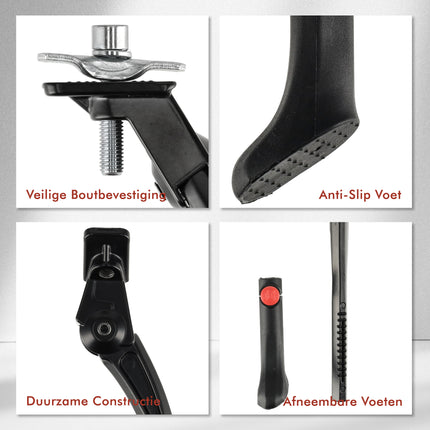 Fietsstandaard 24-28 Inch | Aluminium Enkel Standaard Zwart | Verstelbare  Fietsstandaard Voor 24-26-28 Inch Fietsen | Duurzaam en Stabiel