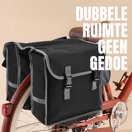 Sacoche double pour vélo Basic : sacoche en polyester pour vélo électrique d'une capacité de 32 litres, imperméable et facile à fixer 