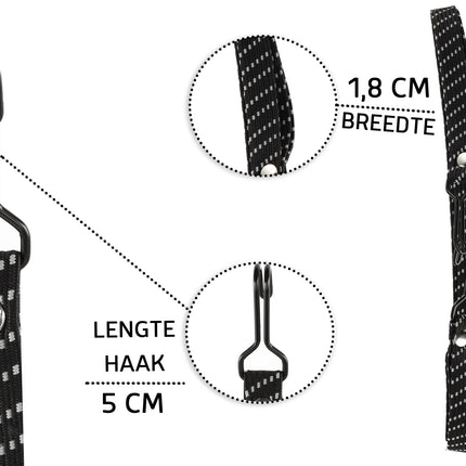 Snelbinders voor Fietsen: Krachtige Bagagespin voor 26 en 28 inch Wielen met 3 Elastieken en Handige Hak - Stijlvol Zwart - Spinbinder fiets