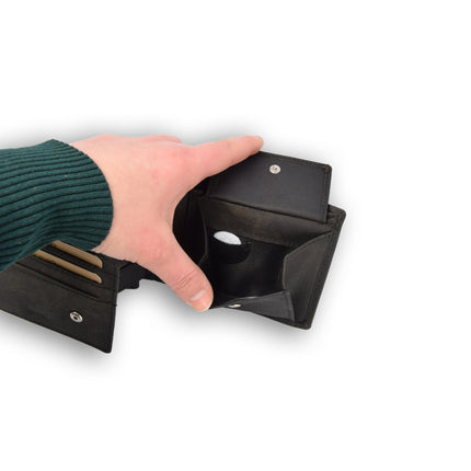 Luxe Leren Heren portemonnee |Dames portemonnee | Portemonne | Met 9 Pasjessleuven | Echt leder | RFID Anti-Skim Bescherming | Compact Formaat 12.5cm x 3cm x 10cm