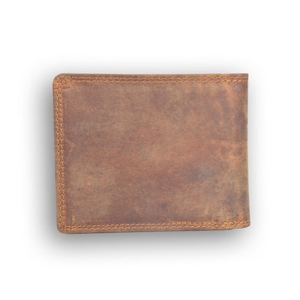 Luxe Leren Heren portemonnee |Portemonne| Dames portemonne Met 9 Pasjessleuven | Bruin | Echt leder | Met Dubbele steken | RFID Anti-Skim Bescherming | Compact Formaat 12.5cm x 3cm x 10cm
