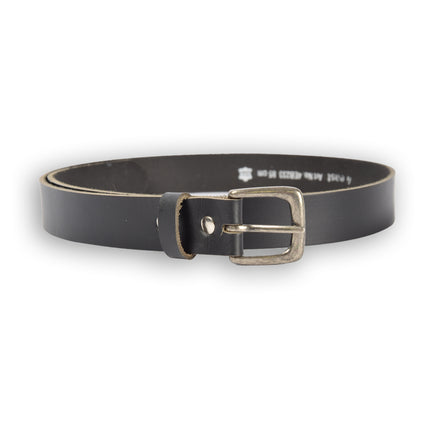 4East Unisex 100% Echt buffelleer Riem - zwart Broekriem - Maat 85 - Verstelbaar - 5 Gaten - Totale Lengte 101cm - Voor Dames en Heren