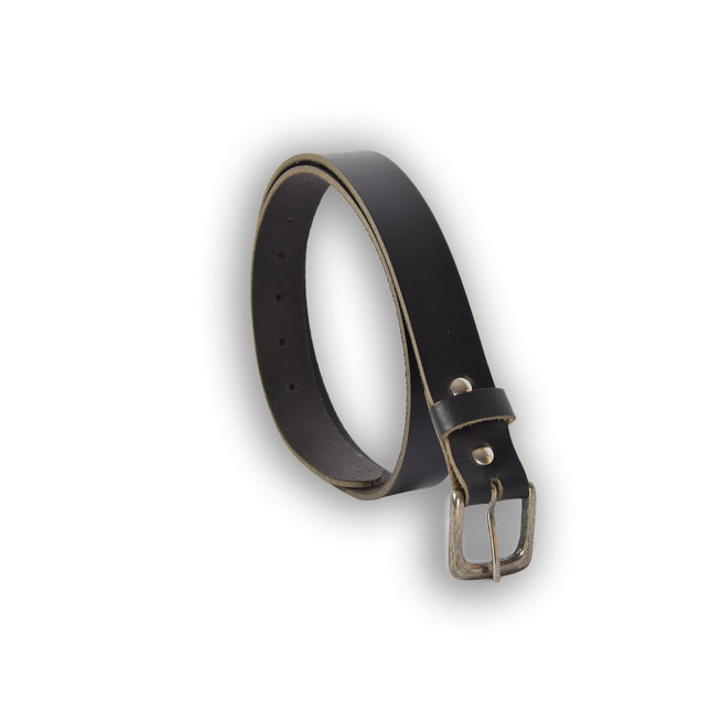 4East Unisex 100% Echt buffelleer Riem - zwart Broekriem - Maat 105 - Verstelbaar - 5 Gaten - Totale Lengte 121cm - Voor Dames en Heren