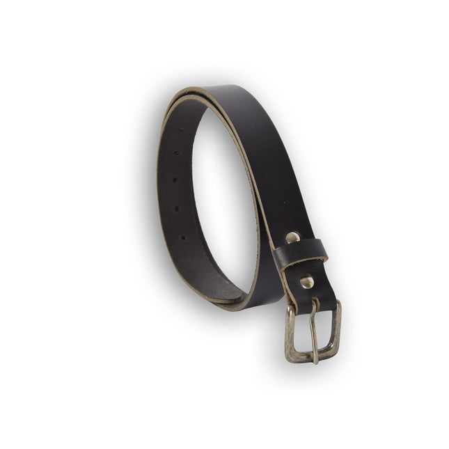 4East Unisex 100% Echt buffelleer Riem - zwart Broekriem - Maat 115 - Verstelbaar - 5 Gaten - Totale Lengte 131cm - Voor Dames en Heren