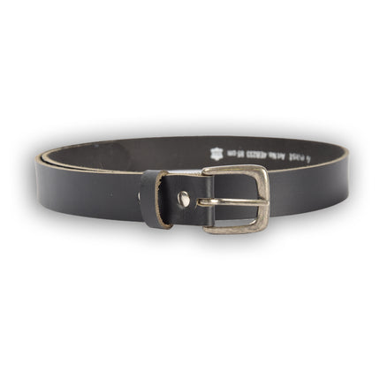 4East Unisex 100% Echt buffelleer Riem - zwart Broekriem - Maat 115 - Verstelbaar - 5 Gaten - Totale Lengte 131cm - Voor Dames en Heren