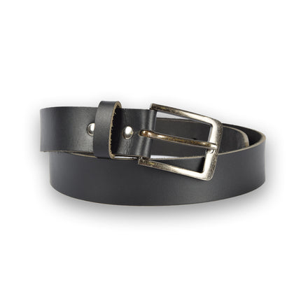 4East Unisex 100% Echt buffelleer Riem – zwart Broekriem - Maat 105 - Verstelbaar - 5 Gaten - Totale Lengte 121cm - Voor Dames en Heren