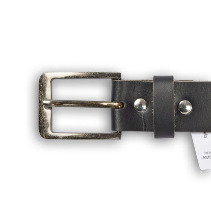 4East Unisex 100% Echt buffelleer Riem – zwart Broekriem - Maat 105 - Verstelbaar - 5 Gaten - Totale Lengte 121cm - Voor Dames en Heren