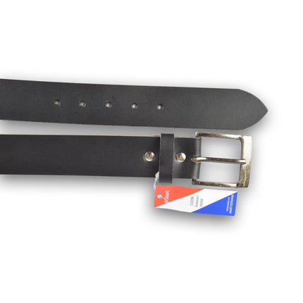4East Unisex 100% Echt buffelleer Riem - zwarte  Broekriem - Maat 95 - Verstelbaar - 5 Gaten - Totale Lengte 101cm - Voor Dames en Heren - 4cm Breedte Broekriem