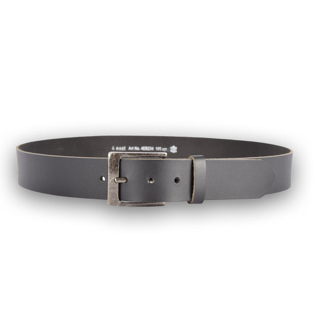 4East Unisex 100% Echt buffelleer Riem - zwarte Broekriem - Maat 105 - Verstelbaar - 5 Gaten - Totale Lengte 101cm - Voor Dames en Heren - 4cm Breedte Broekriem