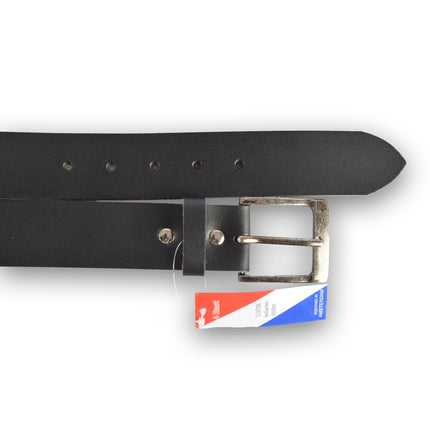 4East Unisex 100% Echt buffelleer Riem - zwarte Broekriem - Maat 105 - Verstelbaar - 5 Gaten - Totale Lengte 115cm - Voor Dames en Heren - 4cm Breedte Broekriem