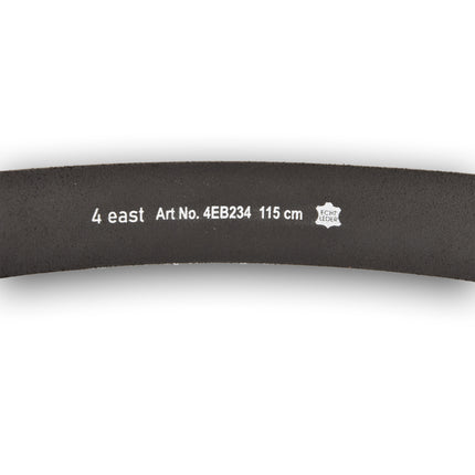 4East Unisex 100% Echt buffelleer Riem - zwarte Broekriem - Maat 105 - Verstelbaar - 5 Gaten - Totale Lengte 115cm - Voor Dames en Heren - 4cm Breedte Broekriem