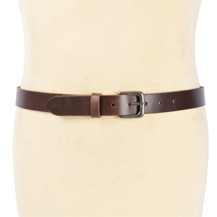 4East Unisex 100% Echt buffelleer Riem – bruin Broekriem - Maat 115 - Verstelbaar - 5 Gaten - Totale Lengte 131cm - Voor Dames en Heren