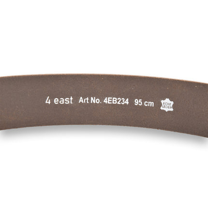 4East Unisex 100% Echt buffelleer Riem - bruin Broekriem - Maat 95 - Verstelbaar - 5 Gaten - Totale Lengte 111cm - Voor Dames en Heren - 4cm Breedte Broekriem