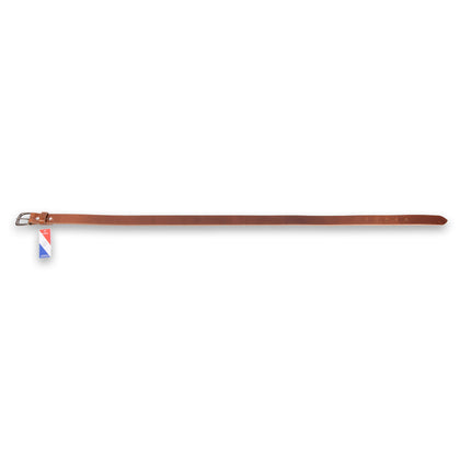 4East Unisex 100% Echt buffelleer Riem - Tan  Broekriem - Maat 85 - Verstelbaar - 5 Gaten - Totale Lengte 101cm - Voor Dames en Heren