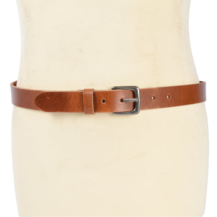4East Unisex 100% Echt buffelleer Riem - Tan  Broekriem - Maat 115 - Verstelbaar - 5 Gaten - Totale Lengte 131cm - Voor Dames en Heren