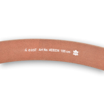 4East Unisex 100% Echt buffelleer Riem - tan Broekriem - Maat 105 - Verstelbaar - 5 Gaten - Totale Lengte 120cm - Voor Dames en Heren - 4cm Breedte Broekriem