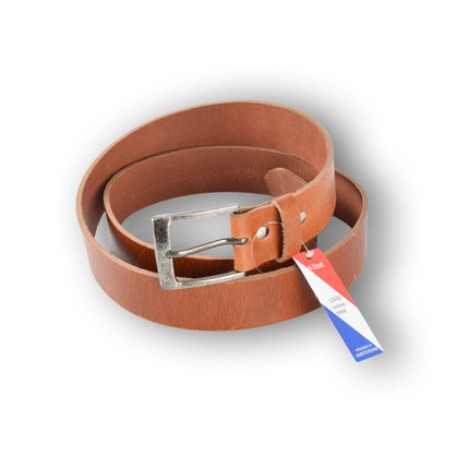 4East Unisex 100% buffel leer Riem - Tan  Broekriem - Maat 115 - Verstelbaar - 5 Gaten - Totale Lengte 131cm - Voor Dames en Heren - 4cm Breedte Broekriem