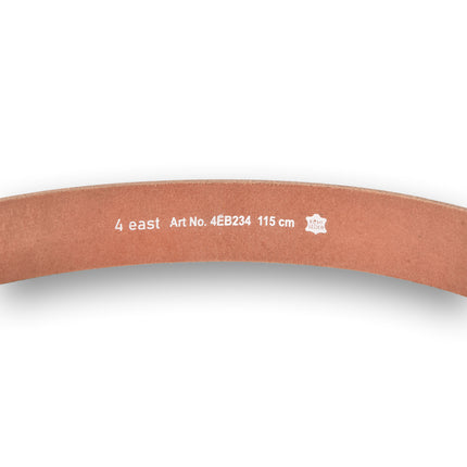 4East Unisex 100% buffel leer Riem - Tan  Broekriem - Maat 115 - Verstelbaar - 5 Gaten - Totale Lengte 131cm - Voor Dames en Heren - 4cm Breedte Broekriem