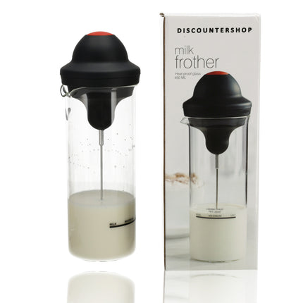 Elektrische Hand Melkopschuimer - RVS - Draadloze - BPA-Vrij - Hittebestendig Borosilicaatglas 450ml - Voor Perfecte Cappuccino’s en Latte’s Thuis