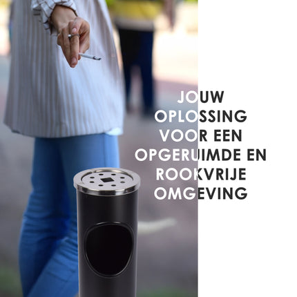 Staande Asbak voor Buiten | Zware Rookzuil | 55.5 cm x 14.5 cm | Dubbele Sigaretten Asbak | Ideaal voor Tuin, Terras & Kantoor